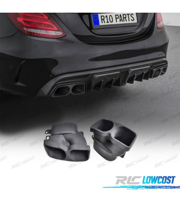 PONTEIRAS DE ESCAPE MERCEDES W205 C205 14-21 LOOK BRABUS PRETAS