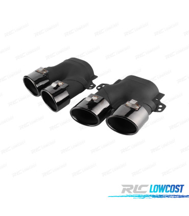 PONTEIRAS DE ESCAPE MERCEDES W205 C205 14- LOOK C43 PRETAS BRILHANTES