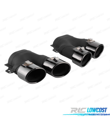 PONTEIRAS DE ESCAPE MERCEDES W205 C205 14- LOOK C43 PRETAS BRILHANTES