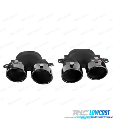 PONTEIRAS DE ESCAPE MERCEDES W205 C205 14- LOOK C43 PRETAS BRILHANTES