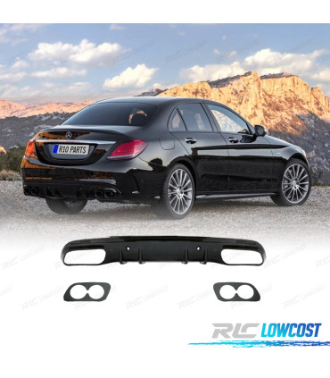DIFUSOR MERCEDES W205 SEDAN AMG 14- LOOK C43 PRETO