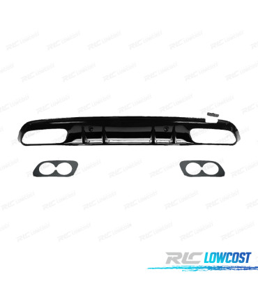 DIFUSOR MERCEDES W205 C205 COUPE AMG 14-18 LOOK C43 PRETO