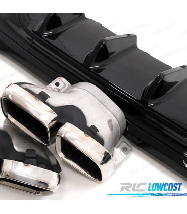 DIFUSOR MERCEDES W206 AMG 21- LOOK C63 + PONTEIRAS DE ESCAPE CROMADAS