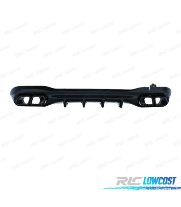 DIFUSOR MERCEDES W206 AMG 21- LOOK C63 + PONTEIRAS DE ESCAPE PRETAS