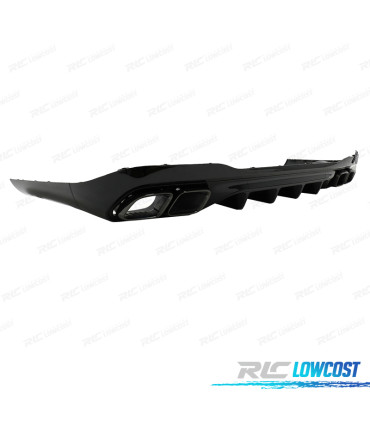 DIFUSOR MERCEDES W206 AMG 21- LOOK C63 + PONTEIRAS DE ESCAPE PRETAS