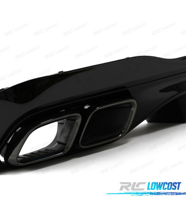 DIFUSOR MERCEDES W206 AMG 21- LOOK C63 + PONTEIRAS DE ESCAPE PRETAS