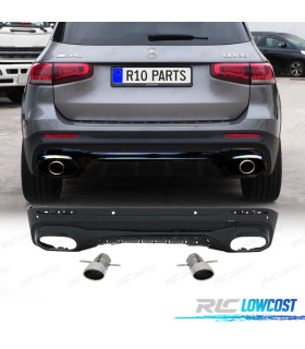 DIFUSOR MERCEDES X247 20- LOOK GLB35 + PONTEIRAS DE ESCAPE CROMADAS