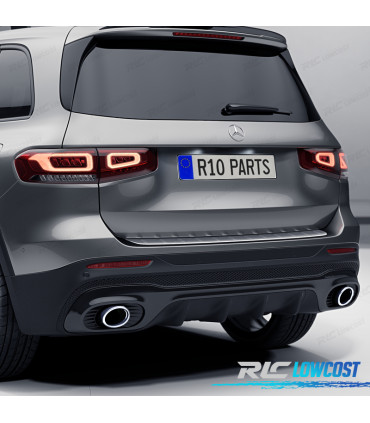 DIFUSOR MERCEDES X247 20- LOOK GLB35 + PONTEIRAS DE ESCAPE CROMADAS