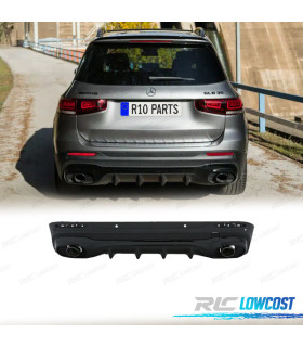 DIFUSOR MERCEDES X247 20- LOOK GLB35 + PONTEIRAS DE ESCAPE PRETAS