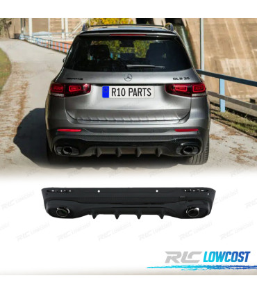 DIFUSOR MERCEDES X247 20- LOOK GLB35 + PONTEIRAS DE ESCAPE PRETAS