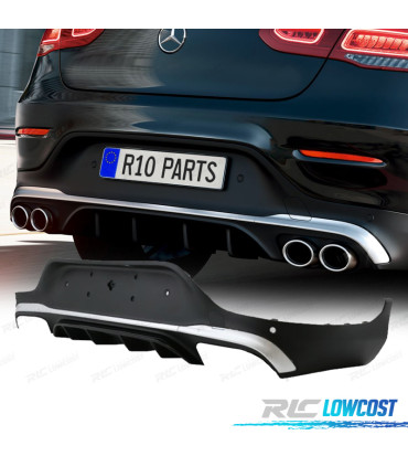 DIFUSOR MERCEDES GLC C253 COUPE AMG 15-18 LOOK GLC43 PRATEADO
