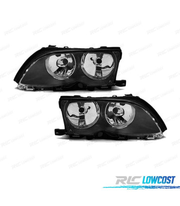 FAROIS BMW E46 01-05 FUNDO PRETO
