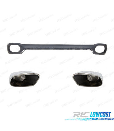 DIFUSOR BMW X6 F16 14-19 LOOK M + PONTEIRAS DE ESCAPE CROMADAS
