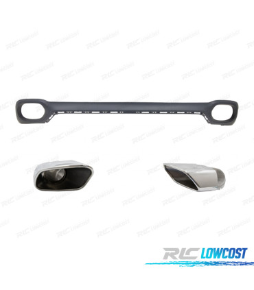 DIFUSOR BMW X6 F16 14-19 LOOK M + PONTEIRAS DE ESCAPE CROMADAS