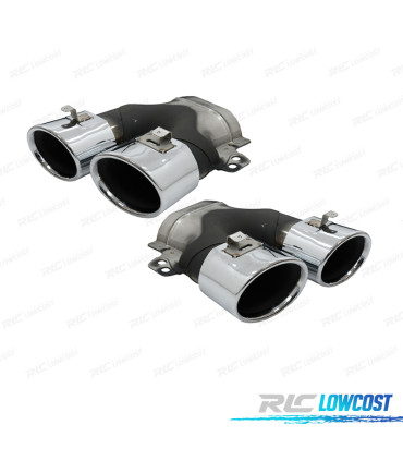 PONTEIRAS DE ESCAPE MERCEDES W205 C205 14- LOOK C43 CROMADAS
