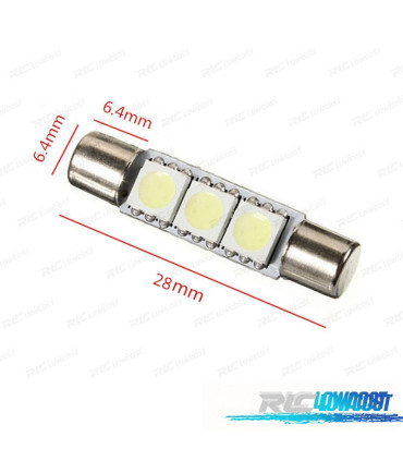 LÂMPADA LED TIPO FUSÍVEL 28MM 3LED