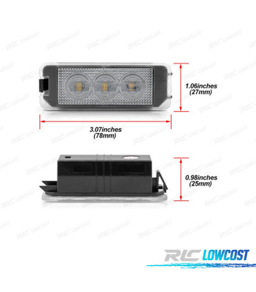 LUZES MATRÍCULA LED VOLKSWAGEN VW GOLF MK4 MK5 MK6 MK7 PASSAT NEW BEETLE VOLKSWAGEN VW EOS PHAETON