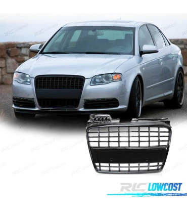 GRELHA FRONTAL AUDI A4 B7 LOOK S LINE PRETO BRILHO