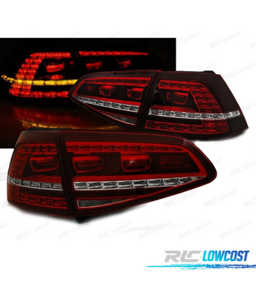 FAROLINS VOLKSWAGEN VW GOLF 7 12-17 LOOK GTI LEDS INDICADORES DINÂMICOS VERMELHO