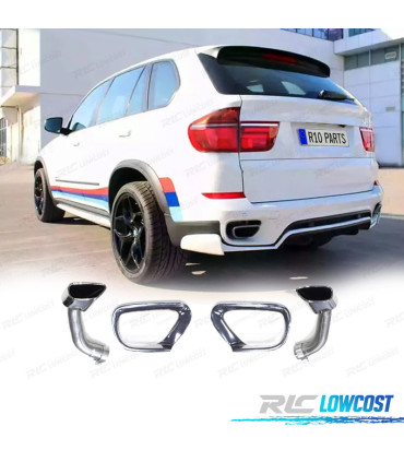 PONTEIRAS DE ESCAPE BMW X5 E70 07-12 LOOK M PERFORMANCE PRATEADAS