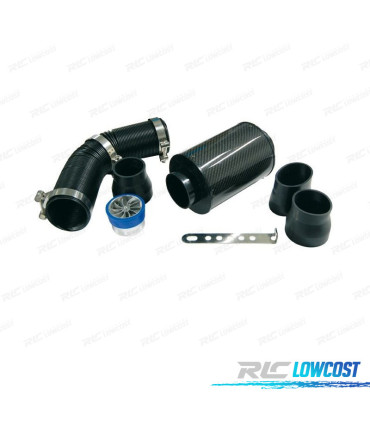 KIT FILTRO DE ADMISSÃO UNIVERSAL CARBONO TIPO CDA + TURBINA