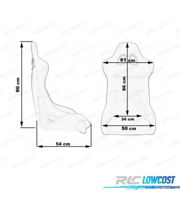 BAQUET BACKET FIXA SPEEDWAY PRETA ESTILO EVO