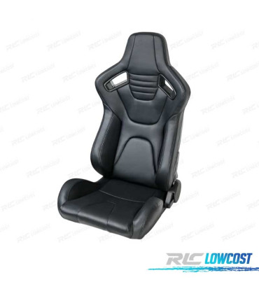 KIT BAQUET BACKET DESPORTIVA COURO PRETA ESTILO SPORTSTER