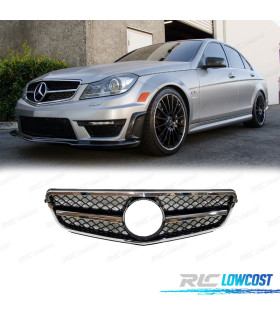 GRELHA FRONTAL MERCEDES W204 11-14 PRETO CROMO LOOK AMG C63