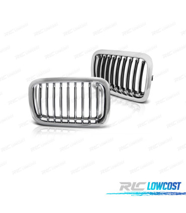 GRELHAS FRONTAIS BMW E36 91-96 CROMADO PRETO