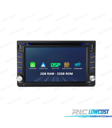 AUTO RADIO ANDROID 12 GPS DVD 2DIN HD TÁCTIL BLUETOOTH USB SD