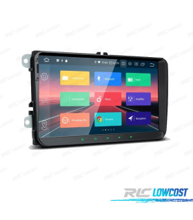AUTO RADIO 2DIN GPS ANDROID 12 LCD TÁCTIL 9" VOLKSWAGEN VW PARA SEAT Y SKODA