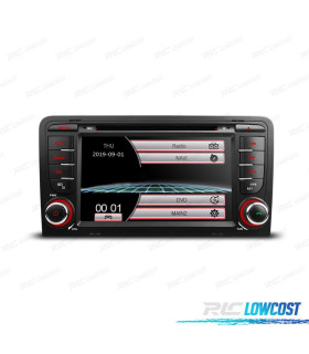 AUTO RADIO 2DIN 7" PARA AUDI A3 8P 03-12 USB GPS TACTIL HD