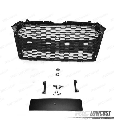 GRELHA FRONTAL AUDI A4 B9 15-19 LOOK RS4 PRETO BRILHO
