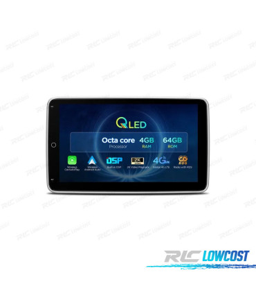 AUTO RADIO GPS 1DIN ANDROID 12 LCD TÁCTIL 10" CARPLAY USB DUAL ZONE