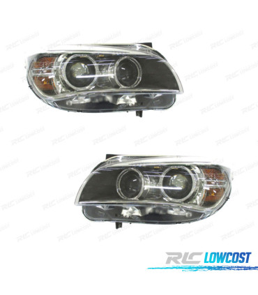 FARÓIS BIXENÓN BMW X1 E84 12-15 LED FUNDO NEGRO