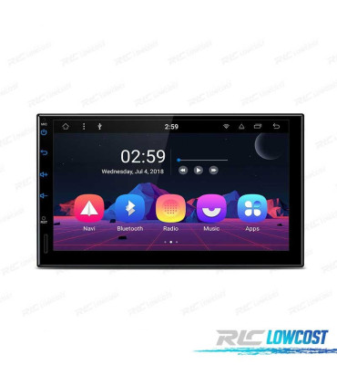 AUTO RÁDIO 7" ANDROID 8.1 OCTA-CORE 2DIN MULTIMEDIA ECRA CURVO