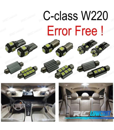 KIT COMPLETO DE 24 LÂMPADAS LED INTERIOR PARA MERCEDES CLASE S W220 1999-2005