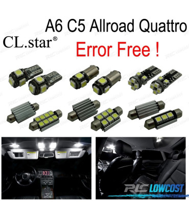 KIT COMPLETO DE 20 LâMPADAS LED INTERIOR PARA AUDI A6 C5 ALLROAD QUATTRO 2000 -2005