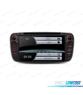 AUTO RADIO 2DIN 7" PARA FORD REDONDO COR PRETO USB GPS TACTIL HD