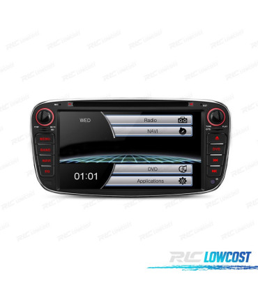 AUTO RADIO 2DIN 7" PARA FORD REDONDO COR PRETO USB GPS TACTIL HD