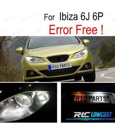 KIT COMPLETO 6 LAMPADAS LED INTERIOR PARA SEAT IBIZA V MK5 SPORTCOUPE ST 6J 6 P 09-16