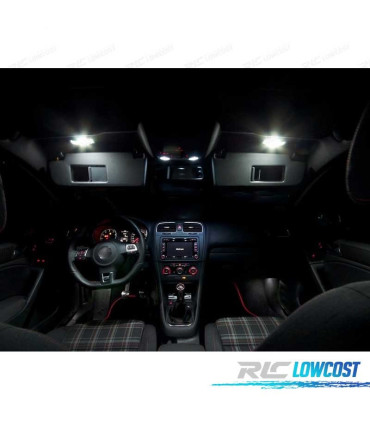 KIT COMPLETO DE 10 LAMPADAS LED INTERIOR PARA VOLKSWAGEN VW GOLF 6 MK6 MKVI GTI 10-14