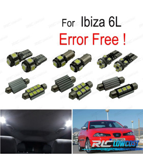 KIT COMPLETO 8 LAMPADAS LED INTERIOR LUZ DE LEITURA PARA SEAT IBIZA IV MK4 6L 02-08