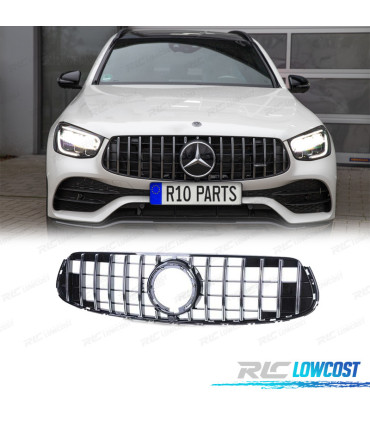 GRELHA FRONTAL MERCEDES CLASE GLC X253 SUV 20- LOOK AMG PRETO CROMO