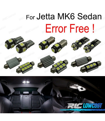 KIT COMPLETO DE 11 LAMPADAS LED INTERIOR PARA VOLKSWAGEN VW JETTA 6 VI MK6 SEDAN 11-18
