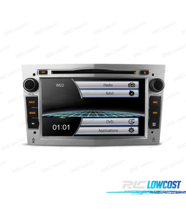 AUTO RADIO 2DIN 7" PARA OPEL COR CINZA CLARO USB GPS TACTIL HD