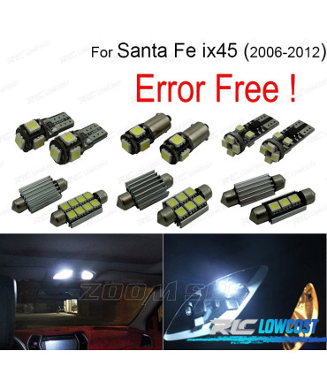 KIT COMPLETO 14 LAMPADAS LED INTERIOR PARA HYUNDAI SANTAFE SANTA FE IX45 06-12
