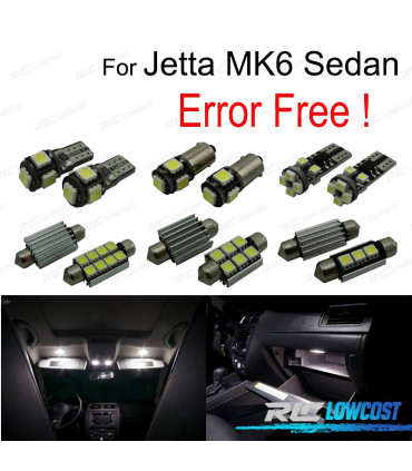 KIT COMPLETO 13 LAMPADAS LED INTERIOR PARA VOLKSWAGEN VW JETTA 6 MK6 MK VI SEDAN 11-18