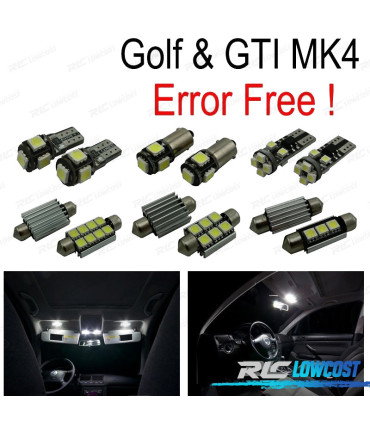 KIT COMPLETO 15 LAMPADAS LED INTERIOR PARA VOLKSWAGEN VW GOLF 4 MK4 JETTA IV GTI 99-05