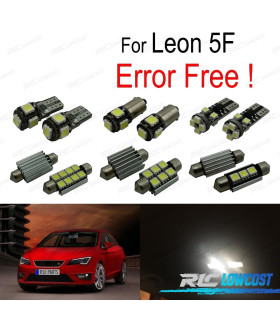 KIT COMPLETO LAMPADAS LED INTERIOR PARA SEAT LEON MK3 5F 5F1 5F5 5F8 13-18